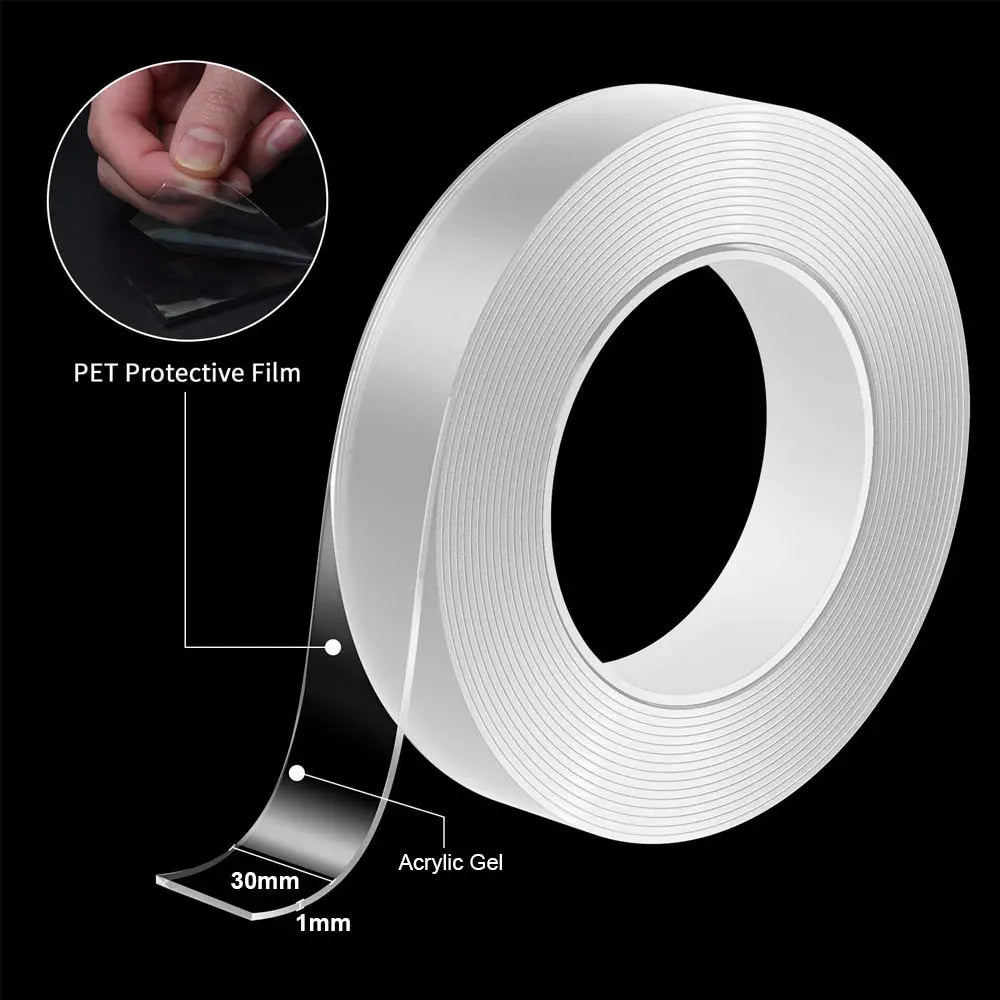 "NanoGrip UltraBond - Fita Adesiva Dupla Face 1-10M: Aderência Poderosa e Transparente para Fixação Resistente, Multiuso, Reutilizável e à Prova d'Água na Europa." shopjponline.com