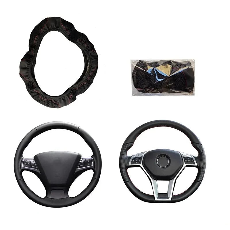 Capa de Volante de Carro Exclusiva 37-38cm em Couro Tridimensional Bordada com Diamantes Coloridos e Respirável shopjponline.com