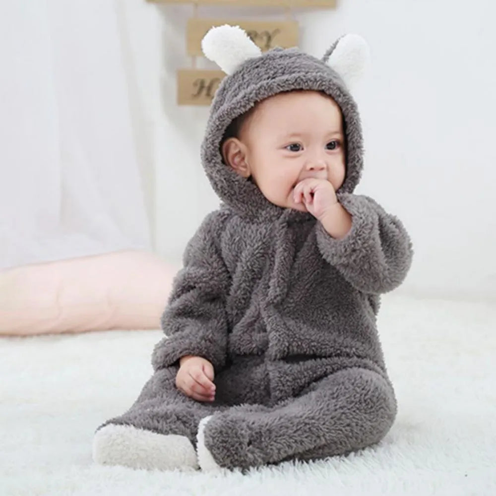 Vestido de Inverno para Bebé - Aconchego em Fleece com Estampa Animal shopjponline.com