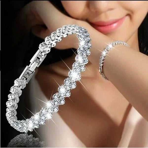 Luxury Love Braided Leaf Bracelet Charm Crystal Wedding Bracelets for Women Anniversary Valentines Day Gifts Aesthetic Jewelry shopjponline.com
