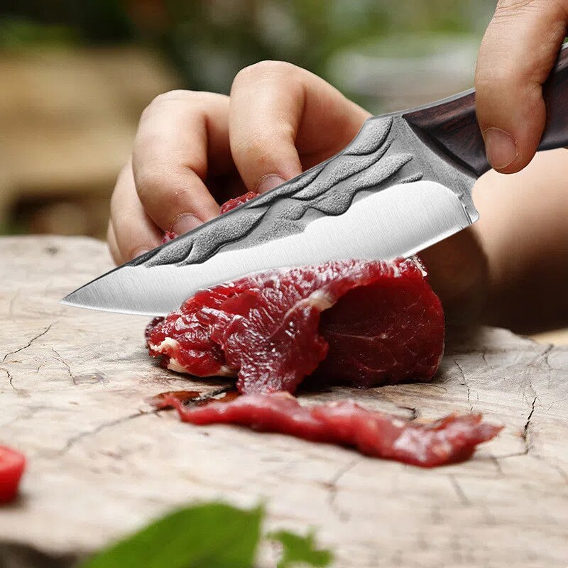 Faca de Cozinha e Caça Forjada à Mão - Um Essencial para Aventuras na Natureza shopjponline.com