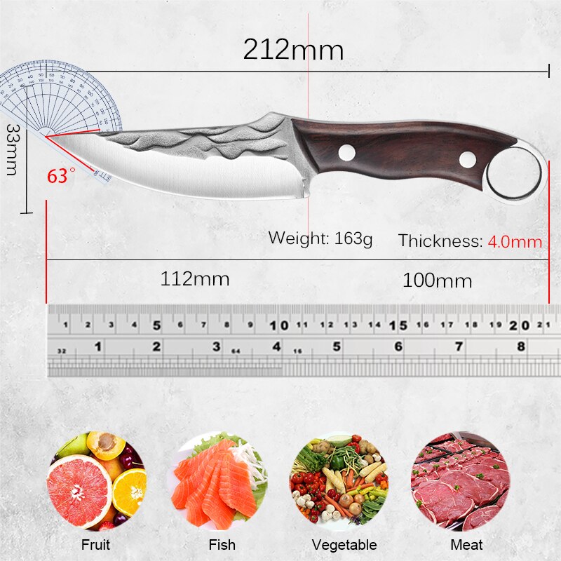 Faca de Cozinha e Caça Forjada à Mão - Um Essencial para Aventuras na Natureza shopjponline.com