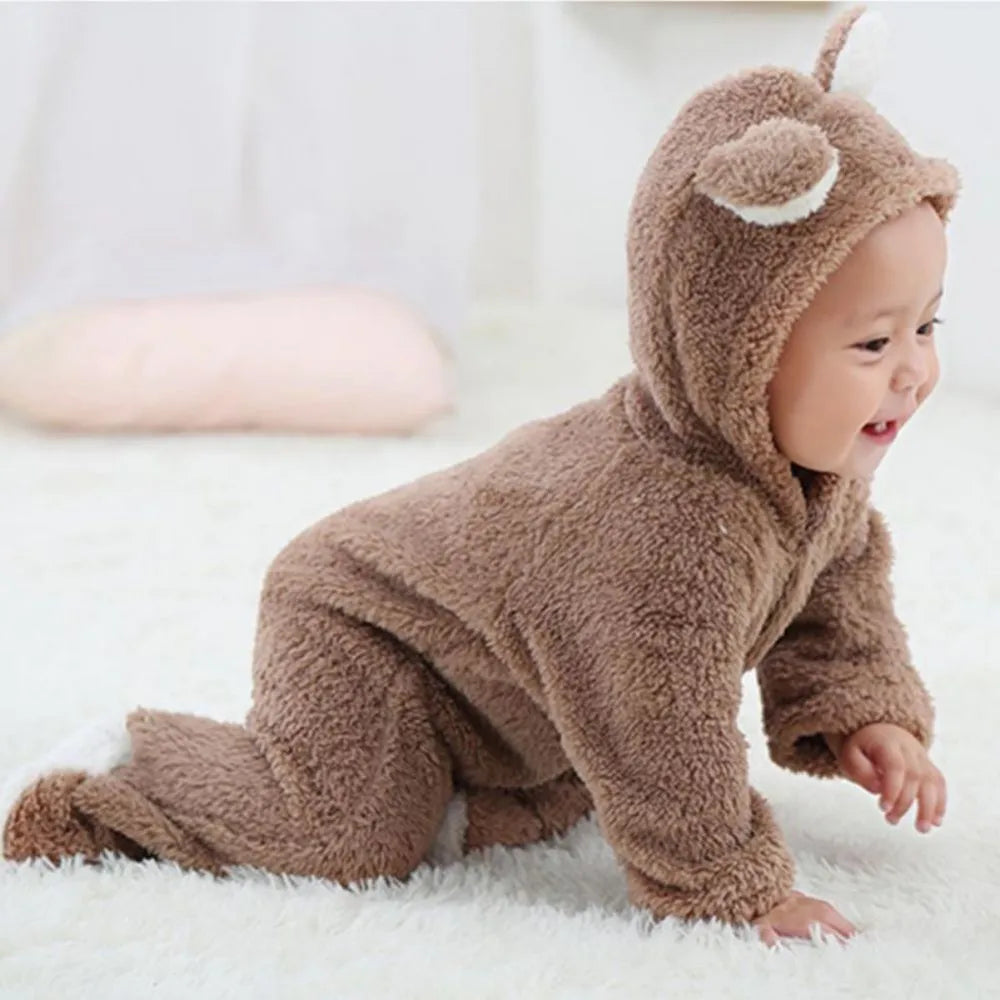 Vestido de Inverno para Bebé - Aconchego em Fleece com Estampa Animal shopjponline.com