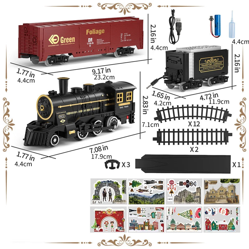 Trem Elétrico Natalino: Diversão Ferroviária com Locomotiva a Vapor - O Presente Perfeito para Crianças shopjponline.com