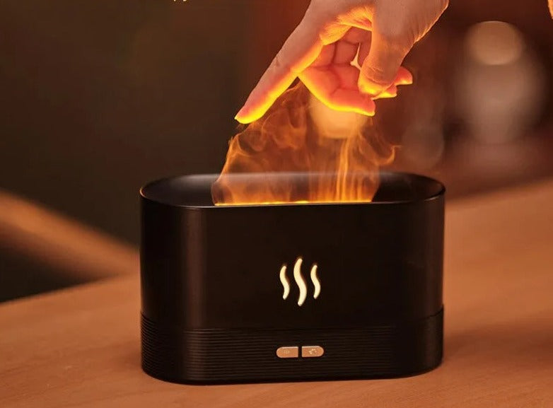 Perfumador de Ambiente Ultrassónico com Iluminação LED e Simulação de Chama Colorida shopjponline.com