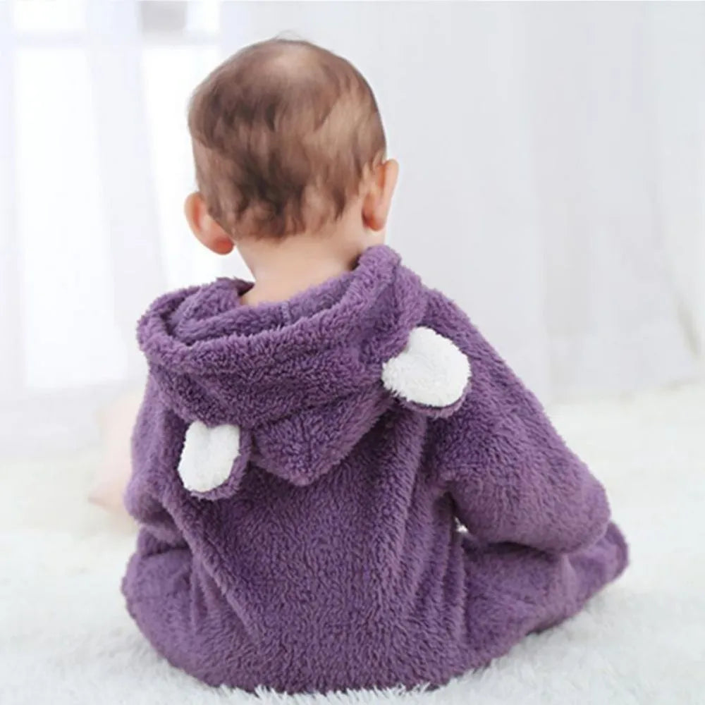 Vestido de Inverno para Bebé - Aconchego em Fleece com Estampa Animal shopjponline.com
