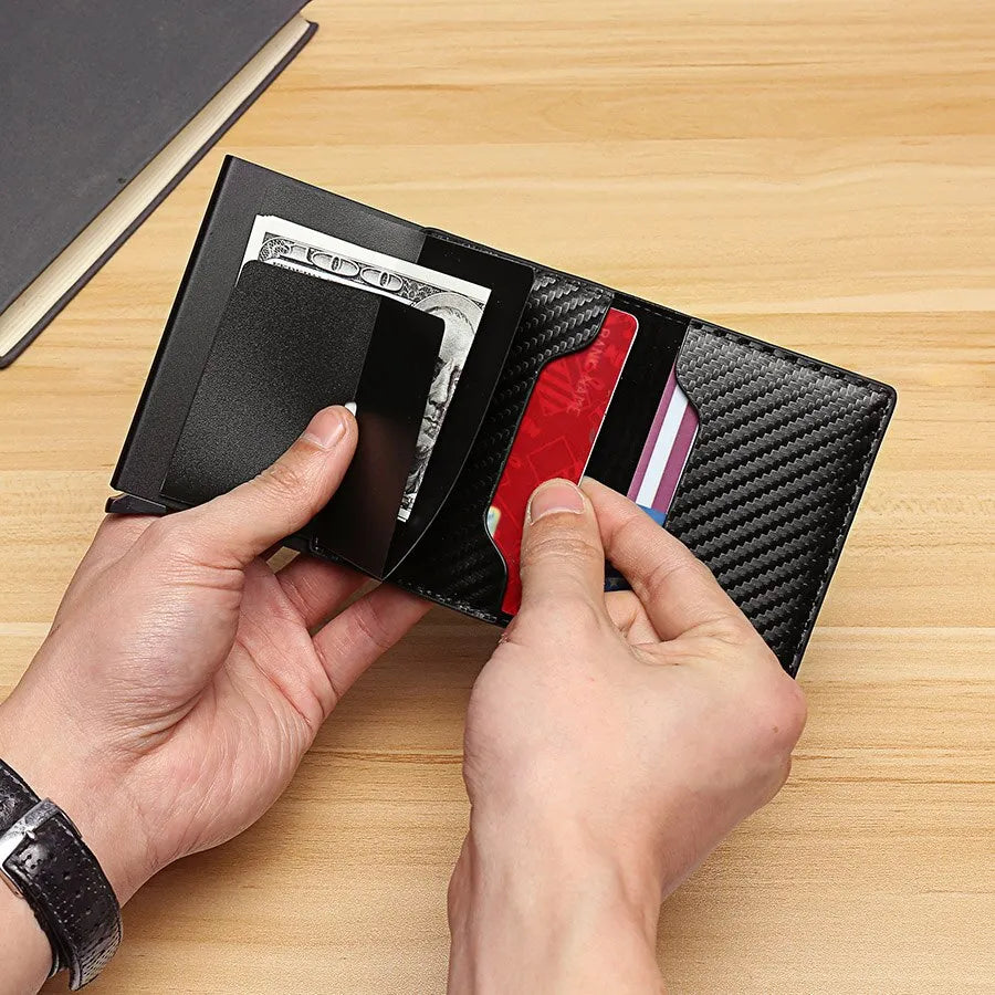 Carteira Inteligente de Negócios em Carbono RFID - Elegância e Segurança shopjponline.com