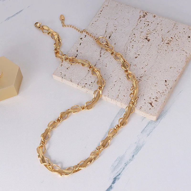 Conjunto Charmoso: Colar Inox & Pulseira - Mulher Moderna