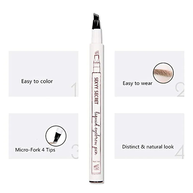 Caneta de Sobrancelhas Microblading 4D - Castanho Escuro e Impermeável shopjponline.com
