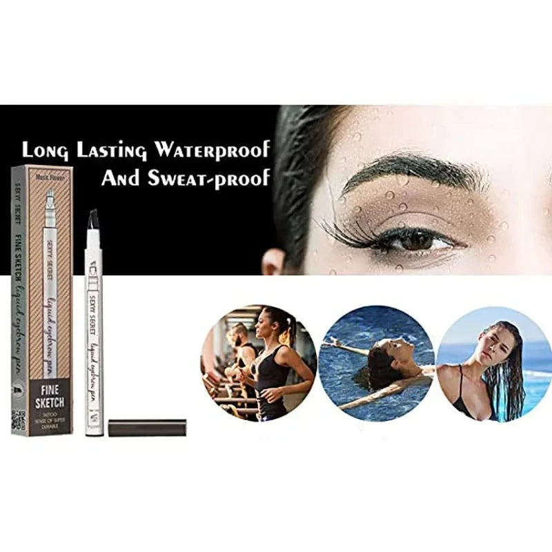 Caneta de Sobrancelhas Microblading 4D - Castanho Escuro e Impermeável shopjponline.com