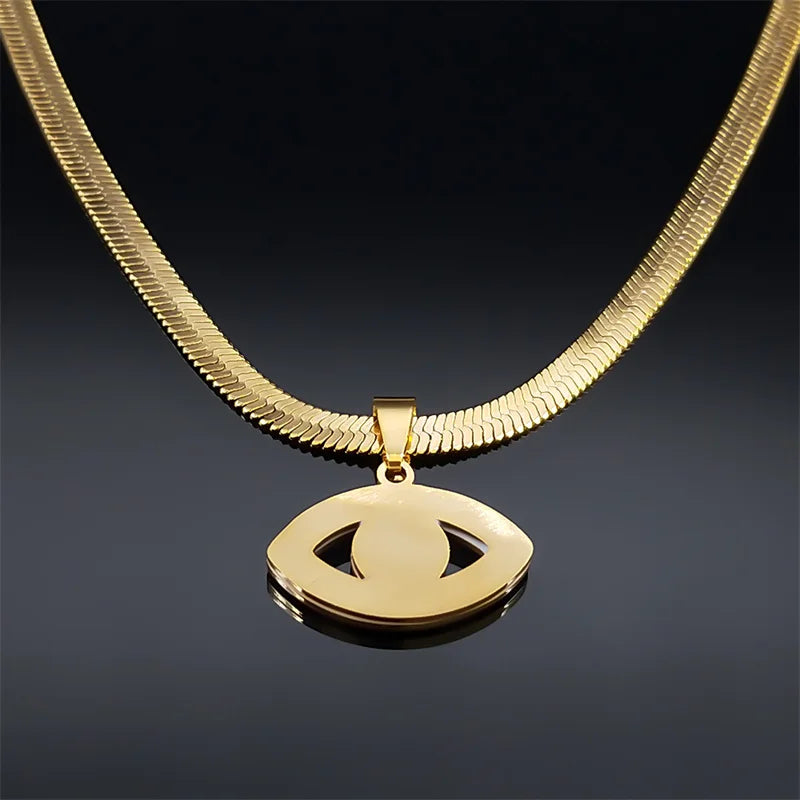 Colar Vintage Olho Místico Cristalino Banhado a Ouro shopjponline.com