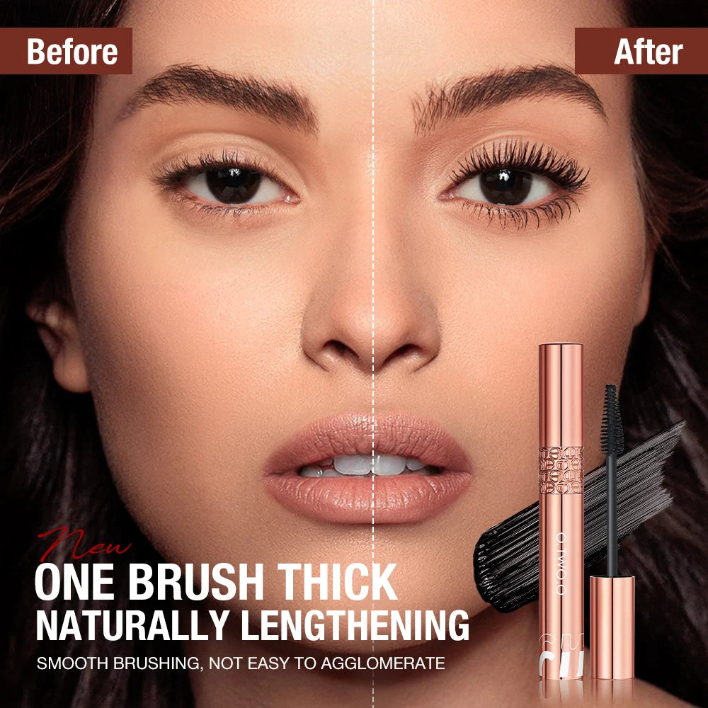 O.TWO.O Mascara Waterproof Lengthens Eyelashes Extension Black Non-smudge Lengthening Volume 5D Silk Fiber Mascara Cosmetics shopjponline.com