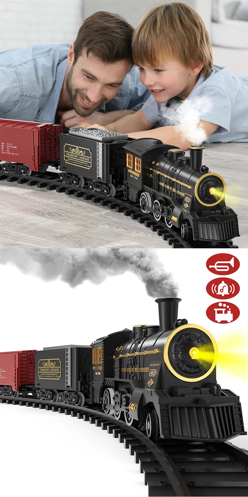 Trem Elétrico Natalino: Diversão Ferroviária com Locomotiva a Vapor - O Presente Perfeito para Crianças shopjponline.com