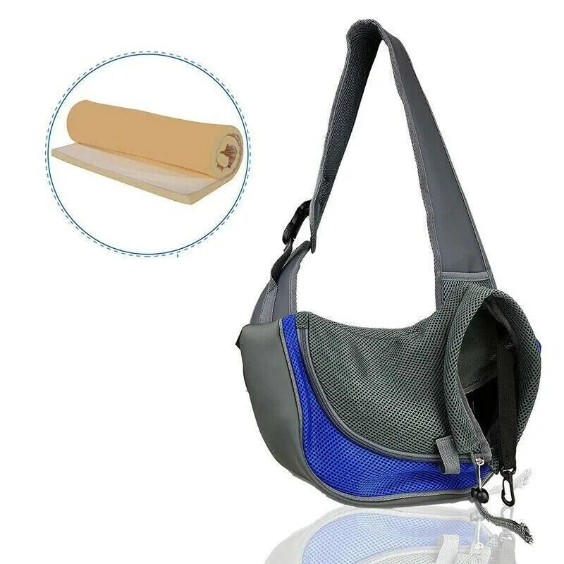 Mochila de Passeio para Cães Pequenos - Transporte de Estimação Confortável em Oxford, Alça de Ombro Única em Malha shopjponline.com