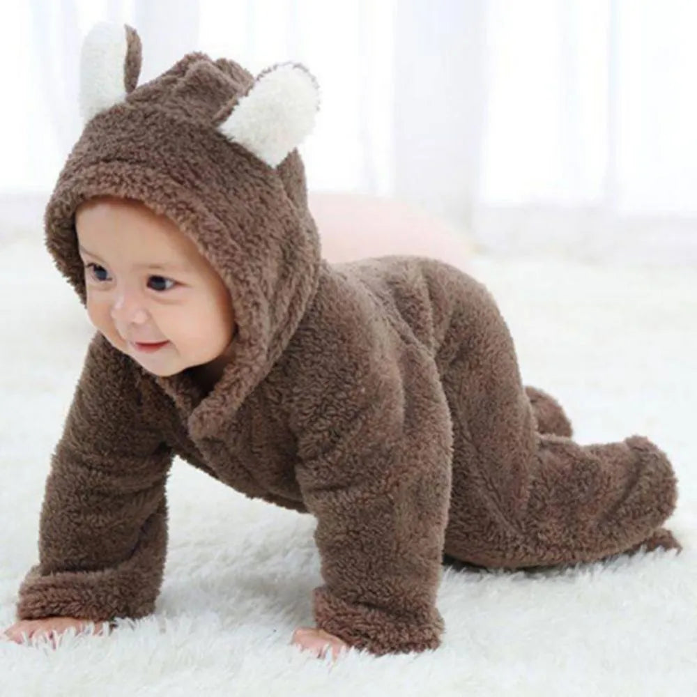 Vestido de Inverno para Bebé - Aconchego em Fleece com Estampa Animal shopjponline.com