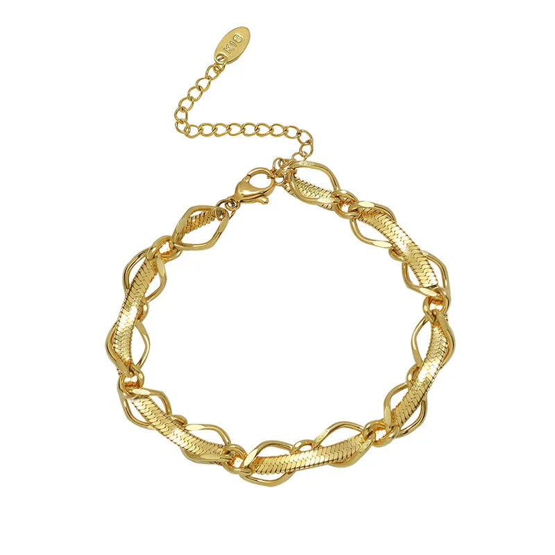 Conjunto Charmoso: Colar Inox & Pulseira - Mulher Moderna