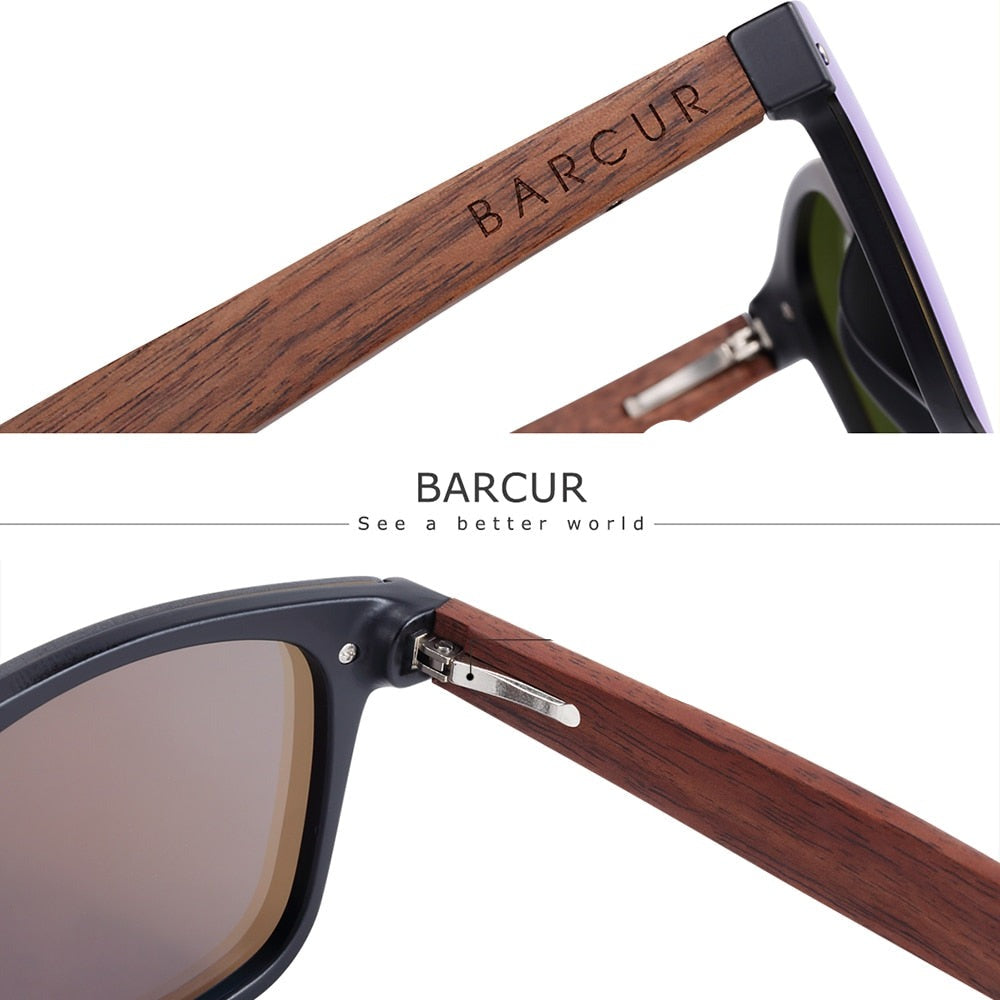 "Estilo que Impacta, Proteção que Impressiona: Óculos de Sol BARCUR Wood em Black Walnut! shopjponline.com