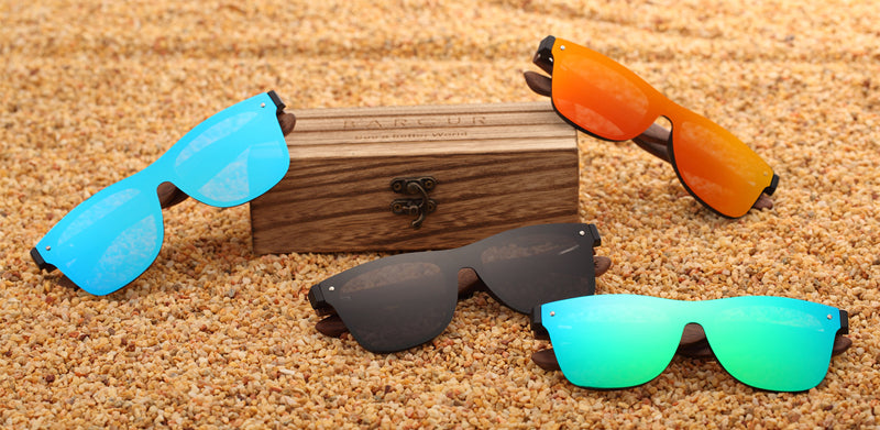 "Estilo que Impacta, Proteção que Impressiona: Óculos de Sol BARCUR Wood em Black Walnut! shopjponline.com