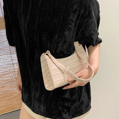 Fashion PU Leather Bags for Women Alligator Pattern Armpit Handbag Female Small Underarm Messenger Bag Purse shopjponline.com