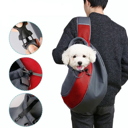 Mochila de Passeio para Cães Pequenos - Transporte de Estimação Confortável em Oxford, Alça de Ombro Única em Malha shopjponline.com