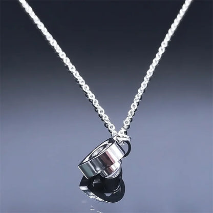 Pingente Romântico em Aço Inoxidável - Projeção de "Amo-te" em 100 Idiomas - Joia Exclusiva para Celebrar o Amor shopjponline.com
