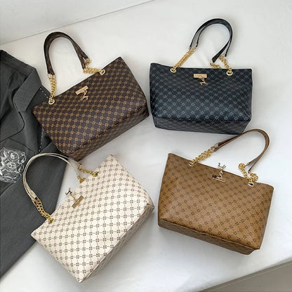 New Presbyopia Handbag Texture Soft Leather Large Capacity Tote Women Bag With Hanging Accessories Shoulder Bag shopjponline.com