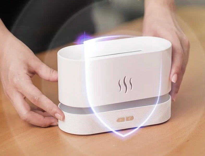 Perfumador de Ambiente Ultrassónico com Iluminação LED e Simulação de Chama Colorida shopjponline.com
