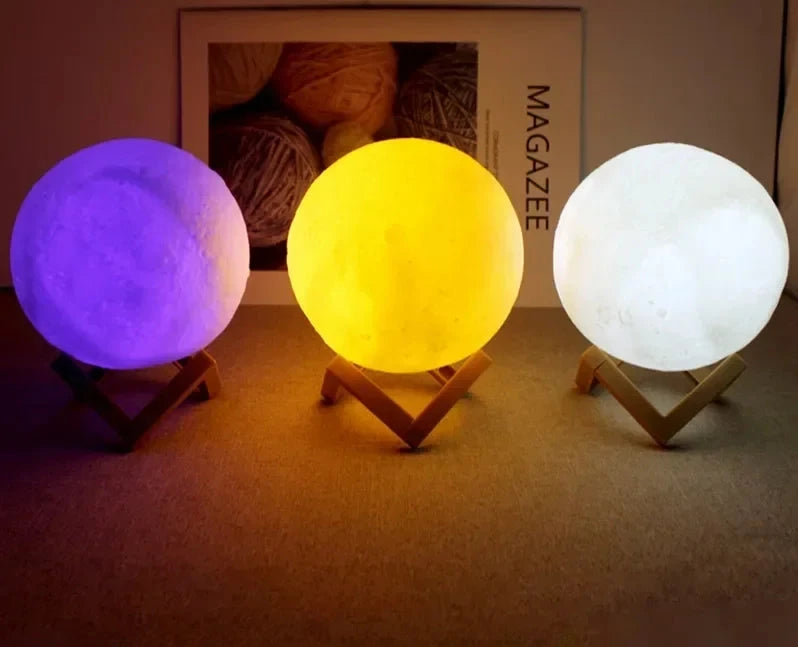 Lua Encantada 8cm - Candeeiro LED com Efeito Estrelado, Iluminação Mágica para o Quarto e Presente Especial shopjponline.com