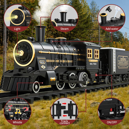 Trem Elétrico Natalino: Diversão Ferroviária com Locomotiva a Vapor - O Presente Perfeito para Crianças shopjponline.com