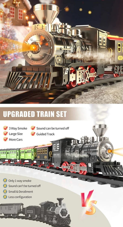 Trem Elétrico Natalino: Diversão Ferroviária com Locomotiva a Vapor - O Presente Perfeito para Crianças shopjponline.com