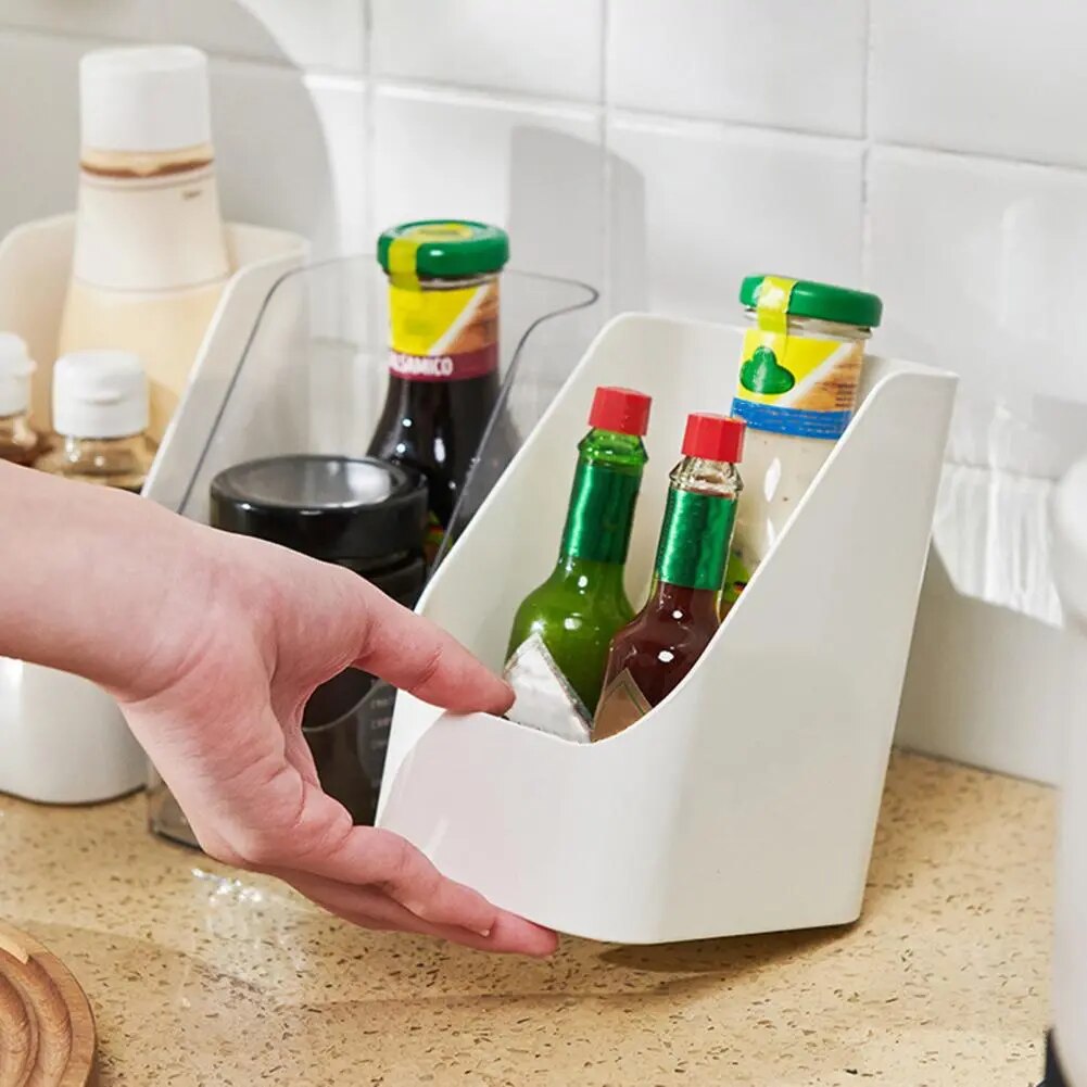 Suporte de Arrumação para Caixas de Alimentos Inclinadas em Plástico na Sala de Estar shopjponline.com