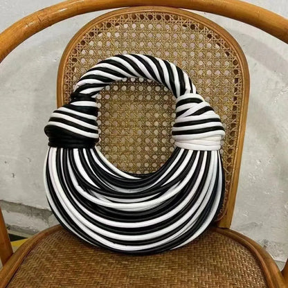Handbags for Women 2024 New Gold Luxury Designer Brand Handwoven Noodle Bags Rope Knotted Pulled Hobo Silver Evening Clutch Chic shopjponline.com