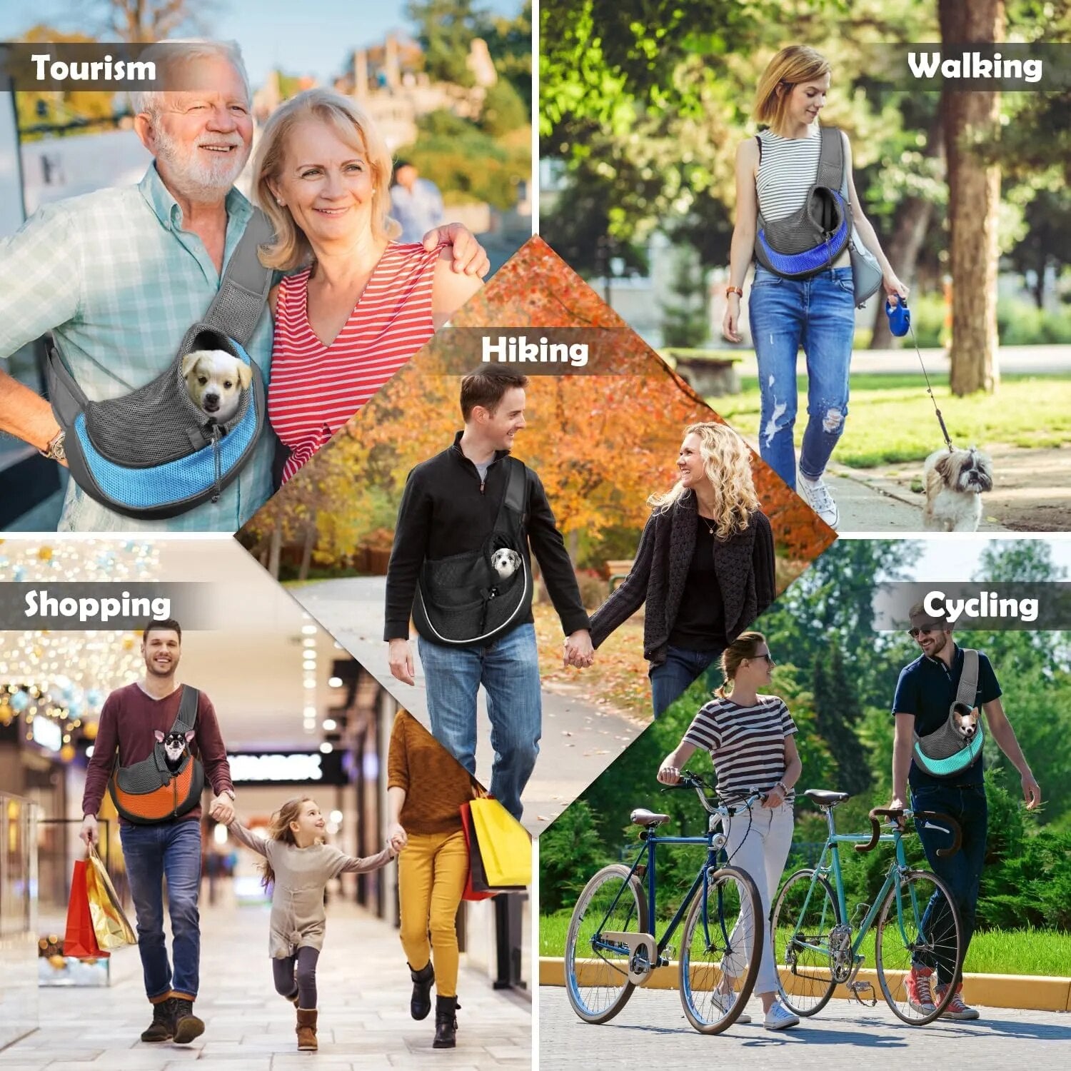 Mochila de Passeio para Cães Pequenos - Transporte de Estimação Confortável em Oxford, Alça de Ombro Única em Malha shopjponline.com