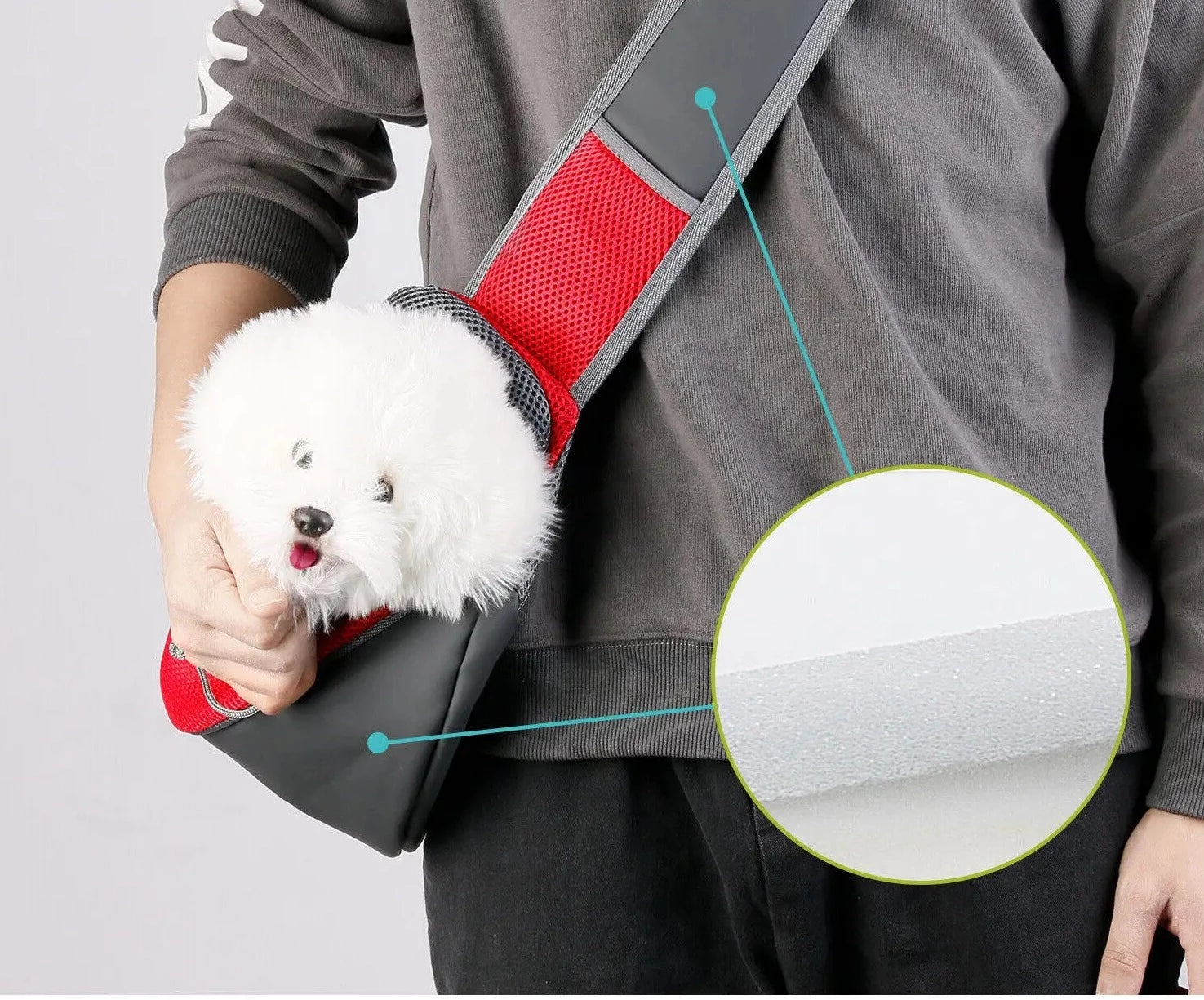 Mochila de Passeio para Cães Pequenos - Transporte de Estimação Confortável em Oxford, Alça de Ombro Única em Malha shopjponline.com