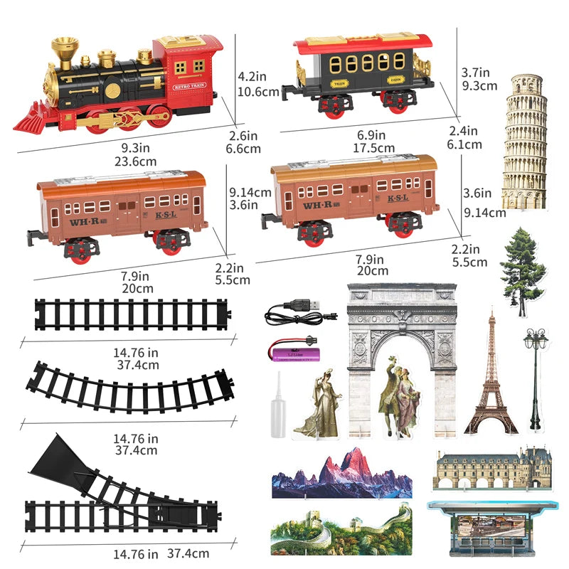 Trem Elétrico Natalino: Diversão Ferroviária com Locomotiva a Vapor - O Presente Perfeito para Crianças shopjponline.com