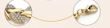 Luxury Love Braided Leaf Bracelet Charm Crystal Wedding Bracelets for Women Anniversary Valentines Day Gifts Aesthetic Jewelry shopjponline.com