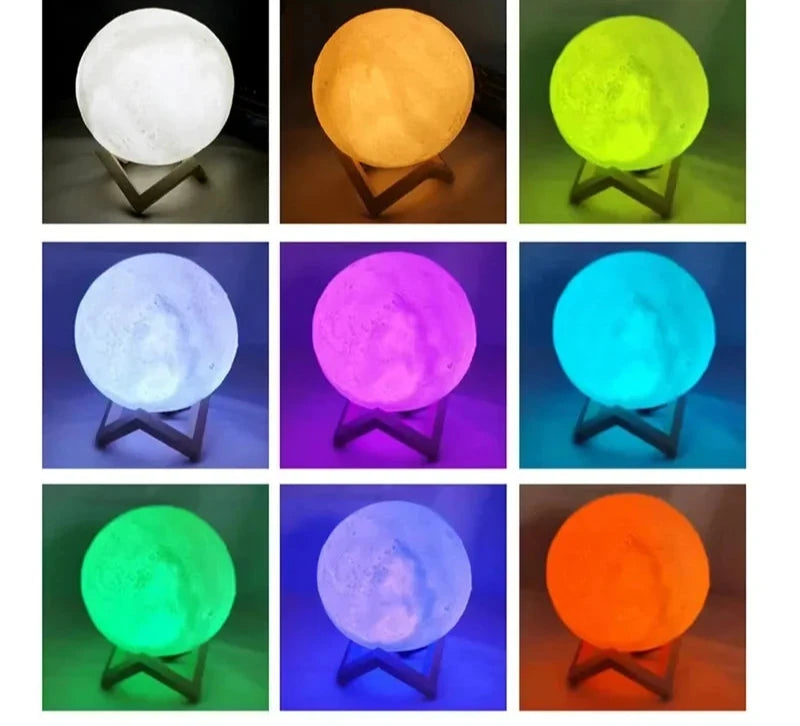 Lua Encantada 8cm - Candeeiro LED com Efeito Estrelado, Iluminação Mágica para o Quarto e Presente Especial shopjponline.com