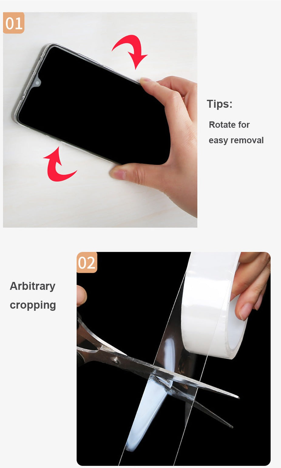 "NanoGrip UltraBond™ - Fita Adesiva Dupla Face 1-10M: Aderência Poderosa e Transparente para Fixação Resistente, Multiuso, Reutilizável e à Prova d'Água na Europa." shopjponline.com