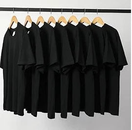Camisa Clássica de Algodão para Homem, Manga Longa, Padrão Regular, Preta ou Branca, Tamanhos 5XL-8XL shopjponline.com