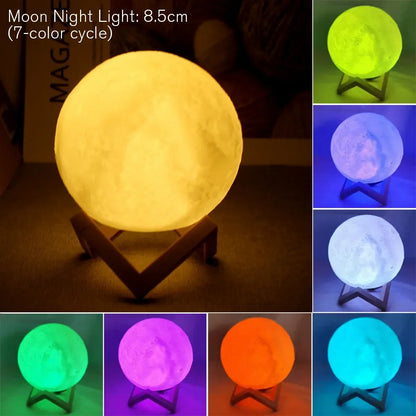 Lua Encantada 8cm - Candeeiro LED com Efeito Estrelado, Iluminação Mágica para o Quarto e Presente Especial shopjponline.com